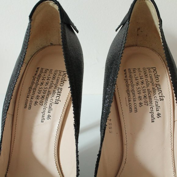 Pedro Garcia Noa Glitter Metallic Pumps Satin Bow Size 10 - Picture 6 of 10